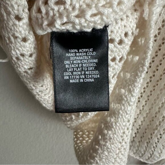 Vintage 90s Y2K Poncho Crochet Beach coverup Top Size Large NWT - Picture 7 of 7